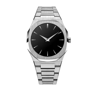 40mm Offres Spéciales hommes minimaliste montre ultra mince en acier inoxydable bas quantité minimale de commande montre à quartz hommes