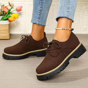 <span class=keywords><strong>Zapatos</strong></span> Casuales de <span class=keywords><strong>Mujer</strong></span> con Suela Gruesa y Cordones, Diseño Moderno, Tela de Algodón Cómoda, Talla Grande - Product Image 2