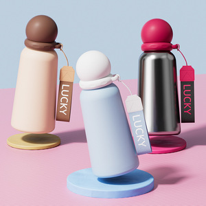 New 316 Stainless Steel Student Water <b>Bottle</b> With Planet Lid Insulated Accompany Cups For Girls With Portable Strap Handle - Product Image 2