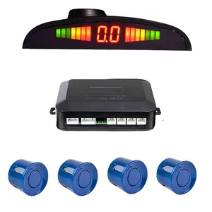 Car Auto Parktronic LED Sensor de estacionamiento con 4 sensores de respaldo inverso Car Parking Radar Monitor Detector Indicador de alerta de sonido