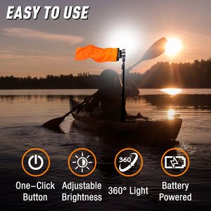카약 텔레스코픽 로드 카약 폴 라이트 키트(상단 흰색 <span class=keywords><strong>LED</strong></span> 조명 포함) 카약 낚시 패들링용 보트 네비게이션 라이트 - Product Image 3