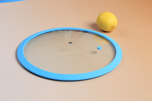 Couvercle de <span class=keywords><strong>pot</strong></span> de couvercle de casserole en verre antiadhésif plat avec couvercle en verre de silicone de jante de silicone - Product Image 5