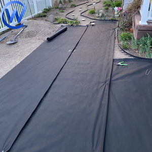 Barrera de malezas de 6 oz, hoja de plástico antimalezas para agricultura sin tejer, lonas para Control de malezas, <span class=keywords><strong>manta</strong></span>, tela 50-150G/M2, forro polar de jardín negro - Product Image 5