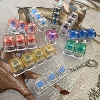 Stress Relief PC 4 Key With Light Mechanical Keyboard Click Fidget Keychain Multiple Color Options Stim Toy Stress Relief