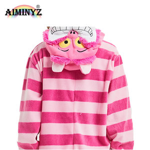 Pijamas Térmicos de Forro <span class=keywords><strong>Polar</strong></span> para Mujer, Diseño de Animales, Otoño/Invierno, Color Rosa Cheshire, Talla Adulto, Mono para Estar en Casa, Venta al Por Mayor - Product Image 6