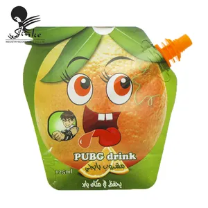 Drink Pouch Juice Spout Pouch Packaging Bag Print Orange Aluminum Foil PE Food Package Stand up Pouch