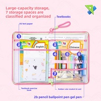 Bolsa de malla mate EVA con cremallera, paquete de almacenamiento para libros, organizador de manualidades, carpeta, archivador de documentos, soporte para viajes, bolsa de proyectos A4