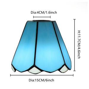 6-Inch Lampshade Replacement Stained Glass Vintage <strong>Shade</strong> Light Cover Accessories Fitter Opening, Multiple Color Options - Product Image 2