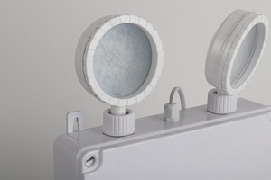 OSL 10W IP65 Material ABS Ajustable Recargable Foco de doble cabeza Señal de salida Luz de emergencia - Product Image 3