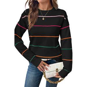 Nouvelle Arrivée Pull Long en Dentelle Douce pour Femme Automne, Coupe Ajustée, Manches Classiques, Tricot Plat et Logo Avant - Product Image 1