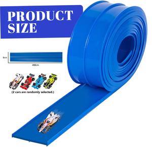Pista da Corsa Flessibile in PVC 15 Piedi con Auto in Plastica e Ventose, Arrotolabile e Portatile, Pista Fai-da-Te - Product Image 5