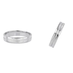 Anillo de boda de plata 925 para hombre y mujer, joyería fina, de compromiso, circonita Simple, venta al por mayor