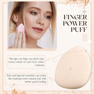 พัฟแต่งหน้าขนาดเล็กแบบนิ้วมือ สำหรับลงแป้งฝุ่นแบบเปียกและแห้ง - Product Image 5