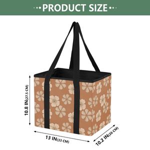 Custom Print Collapsible Shopping Basket Large Capacity Foldable Storage Tote <b>Bag</b> Heavy Duty Handles <b>Reusable</b> Grocery <b>Bag</b> - Product Image 2