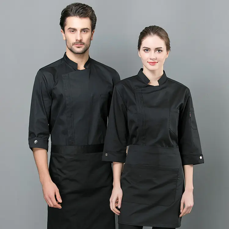 Verano hombres y mujeres chaquetas de cocinero cómodo transpirable cocina chef Hotel restaurante Cafe Catering cocinero camarero ropa camisa