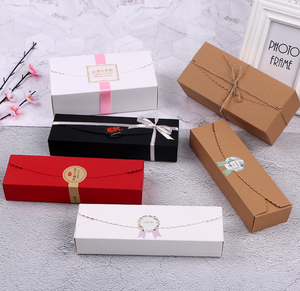 Hình chữ nhật kraft trắng các tông dùng một lần tùy chỉnh kích thước hộp MOONCAKE bao bì Mousse Pastry bánh DIY Macaron Nougat Biscuit - Product Image 3