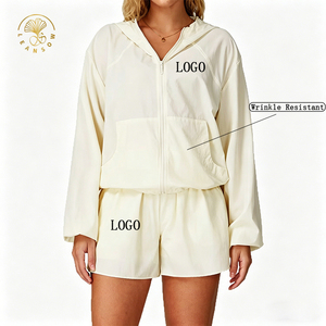 Conjunto de Sudadera <span class=keywords><strong>y</strong></span> Pantalones Deportivos de 2 Piezas, Estilo Urbano, Holgado, con Cierre, Transpirable, de Alta Calidad, para Mujer - Product Image 1