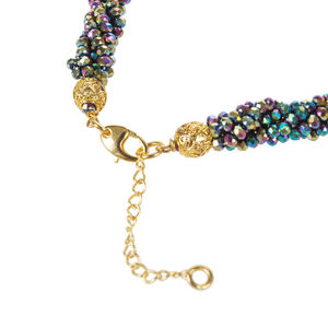 Brown Color 18-Inch Twisted Chain Glass <b>Crystal</b> Necklace - Product Image 3