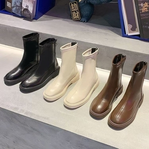 Stivaletti da <span class=keywords><strong>Donna</strong></span> in Stile Britannico, Vendita Diretta dalla Fabbrica, in Morbida Pelle Leggera e Versatile per Primavera e Autunno - Product Image 1