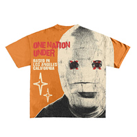 T-shirt en coton uni de qualité supérieure personnalisé Hip Hop Graphic Distressed Boxy Heavyweight Dtf Heat Transfer