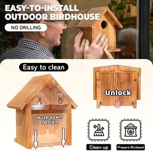 Casa para Pájaros Resistente a la Intemperie, Caja de Nido Colgante para Jardín, Regalo para Observación de Aves, Casas para Pájaros para Exteriores - Product Image 5