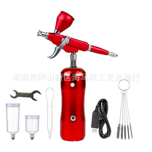 Ensemble d'aérographes électriques automatiques Da Ye Jiang avec pompe à air pour la peinture de modèles, alimentation par gravité, vitesse réglable, portable - Product Image 5