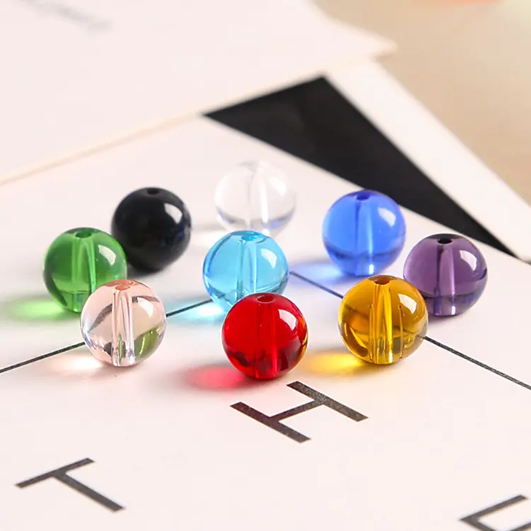 Wholesale Fashion Coloful DIY hair accessories borosilicate glass bulk 20mm round glass beads crystal