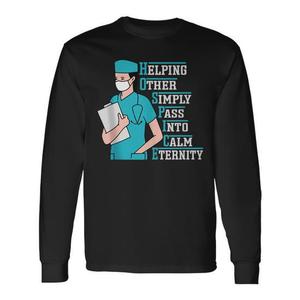 Camiseta de manga larga para enfermera de hospicio que ayuda a los demás a pasar a la eternidad tranquila - Product Image 1