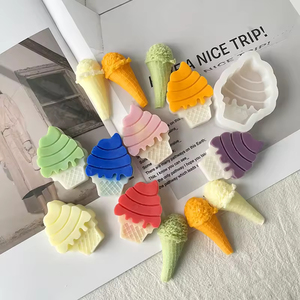 J6-129 bricolage gâteau décoratif <span class=keywords><strong>chocolat</strong></span> Silicone <span class=keywords><strong>moule</strong></span> doux cône crème glacée Silicone <span class=keywords><strong>moule</strong></span> crème glacée bougie <span class=keywords><strong>moule</strong></span> - Product Image 1