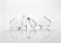 Bouteille diffuseur de parfum ovale unique en verre transparent de 100 ml, 140 ml, 180 ml, vide, à base épaisse, pour décoration de table