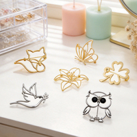 Broche Minimalista de Metal Hueco con Forma de Línea, Animal y Flor, Pin de Solapa, Accesorio de Moda para Traje y Abrigo, Adorno de Aleación Personalizado
