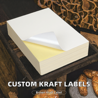Étiquettes adhésives en papier kraft brun de qualité supérieure, de qualité alimentaire, pour usage en épicerie - Formes rondes/allongées, impression numérique