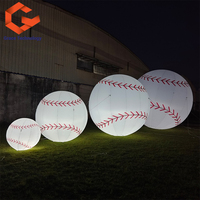 Ballon de baseball gonflable géant avec éclairage LED, ballon de sport gonflable en PVC, décorations de baseball