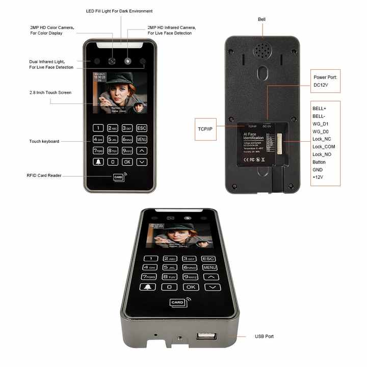 5000 Users Capacity Biometric Recognition Staff Attendance Machine Wifi ...
