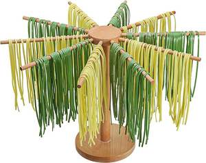 Séchoir à pâtes, outils de fabrication de pâtes pliables en bois, cintre pour pâtes fraîches avec 10 bras - Product Image 1