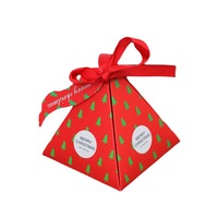 Boîte cadeau de bougie de Noël la plus vendue avec estampage à chaud Impression numérique Matériaux recyclés de luxe Design pyramidal personnalisable
