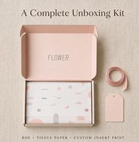 Boîte d'expédition en carton écologique rose à motif géométrique imprimé offset, emballage cadeau de luxe pour fleurs avec logo