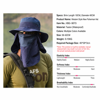 Chapeau de soleil à large bord en nylon avec protection pour le visage et le cou pour hommes et femmes, pêche en plein air, camping