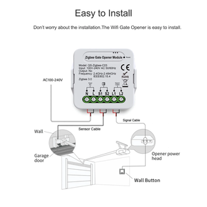 Module de commande d'ouvre-porte de garage intelligent Tuya Zigbee, compatible avec Smart Life, Alexa, Google Home Assistant, commande vocale - Product Image 3