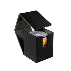 Boîte de rangement pour cartes en PU à texture losange FX, double porte, support en similicuir de qualité supérieure pour collection de jeux, protection sécurisée - Product Image 3