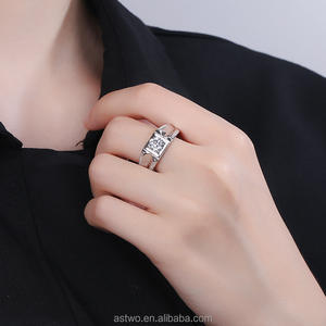 <span class=keywords><strong>Bague</strong></span> Moissanite classique pour hommes Bagues Moissanite certifiées GRA <span class=keywords><strong>Bague</strong></span> Moissanite pour hommes en argent sterling S925 - Product Image 4
