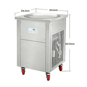 Nouvelle machine automatique à yogourt frit en acier inoxydable de qualité alimentaire, machine à rouleaux de crème glacée avec dégivrage par pédale 220V Lait - Product Image 1