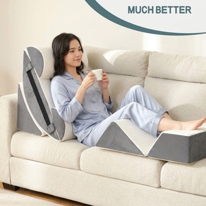 Almohada de Soporte Lumbar Multifuncional de Espuma Viscoelástica para Sentarse, Apoyo para Piernas, Alivio de la Apnea del Sueño - Posiciones Ortopédicas Ajustables - Product Image 3