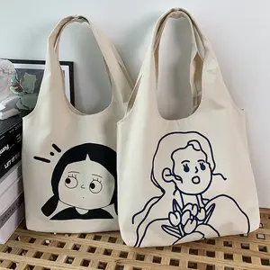 Custom Printed Recycle Plain Organic Cotton Canvas Tote Bag Bulk Large Reusable Canvas Cotton Shopping Bag With Logo