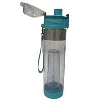 Bouteille d'eau en plastique Tritan avec infuseur à fruits, sans BPA, infuseur à citron avec filtre