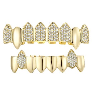 เครื่องประดับปาร์ตี้ฮิปฮอปแบบหนีบฟันทองและเงิน ดีไซน์เรขาคณิต ยี่ห้อ Fine Grillz สำหรับทุกเพศ ผลิตจากเมืองอี้หวู่ - Product Image 4