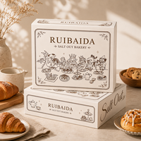 Boîtes en papier personnalisées pour boulangerie, emballage alimentaire, boîtes cadeaux pour beignets, biscuits, pâtisseries, gâteaux, macarons, desserts, vente en gros