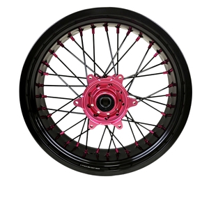 Juego de Ruedas Supermoto de 17 y 16 Pulgadas para EXC SXF YZ YZF, Bujes Rosados, Llantas Rosadas, Aleación de Aluminio CNC, Ensamblaje <span class=keywords><strong>Motard</strong></span>, Rendimiento de Carreras - Product Image 5