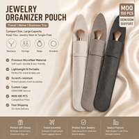 Étui fin cousu main pour pinceaux de maquillage en daim de marque, pochette individuelle pour stylo – Fournitures en gros
