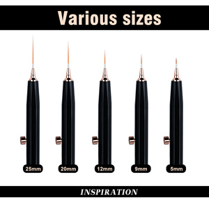 Nouvelle conception brevetée, manche en acrylique noir, pinceau de précision pour manucure en poils de Kolinsky/synthétiques, ensemble de pinceaux à ongles rétractables - Product Image 5